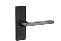 Emtek Passage, Helios Lever with Stretto 1.5x5 Rosette in Flat Black Finish, Right