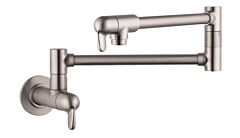 Hansgrohe Allegro E 2.5 GPM Wall-Mounted Jointed Pot Filler, Steel Optic