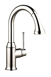 Hansgrohe Talis C 1.75 GPM 2-Spray Pull-Down Prep Kitchen Faucet, Polished Nickel