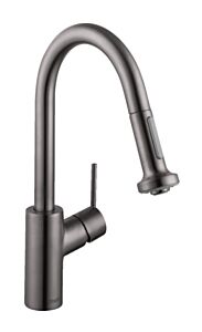 Hansgrohe Talis S² 1.75 GPM 2-Spray Pull-Down Prep Kitchen Faucet, H04286 Brushed Black Chrome