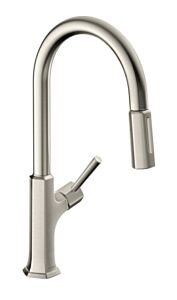 Hansgrohe Locarno 1.75 GPM 2-Spray Pull-Down HighArc Kitchen Faucet with sBox, Steel Optic