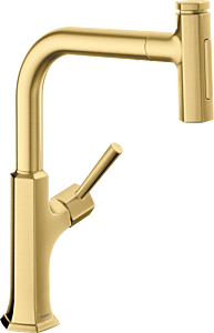 Hansgrohe Locarno HighArc Kitchen Faucet, 2-Spray Pull-Out with sBox, 1.75 GPM in Brushed Gold Optic