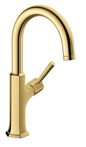Hansgrohe Locarno 1.5 GPM Single Hole Bar Faucet, Brushed Gold Optic