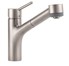 Hansgrohe Talis S 1.75 GPM 2-Spray Pull-Out Kitchen Faucet, Steel Optic
