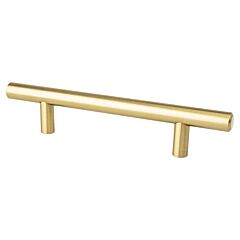 Tempo 3-3/4" (96mm) Center to Center, 6-1/8" (155.5mm) Overall Length Modern Brushed Gold Cabinet Handle / Pull, Berenson Hardware