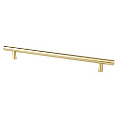 Tempo 8-13/16" (224mm) Center to Center, 11-3/16" (284.5mm) Overall Length Modern Brushed Gold Cabinet Handle / Pull, Berenson Hardware