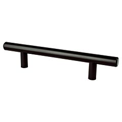 Tempo 3-3/4" (96mm) Center to Center, 6-1/8" (155.5mm) Overall Length Black Cabinet Handle / Pull, Berenson Hardware