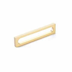 Positano 5-1/16" (128mm) Center to Center, Overall Length 5-3/8" (136.5mm) Clear Signature Satin Brass Arched Cabinet Pull