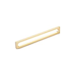 Positano 1-1/4" (32mm) Center to Center, Overall Length 6-1/4" (158.5mm) Clear Signature Satin Brass Edge Pull