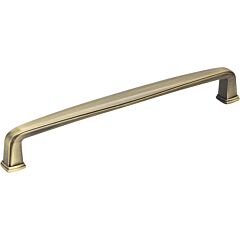 Jeffrey Alexander Milan 1 Collection 6-5/16" (160mm) Center to Center, 6-13/16" (173.5mm) Overall Length Brushed Antique Brass Cabinet Pull/Handle