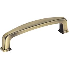 Milan 1 Style 3-3/4 Inch (96mm) Center to Center, Overall Length 4-1/4 Inch Brushed Antique Brass Kitchen Cabinet Pull/Handle