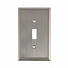 Contemporary Style Switch Plate with 1 Toggle Entry in Brushed Nickel Finish
