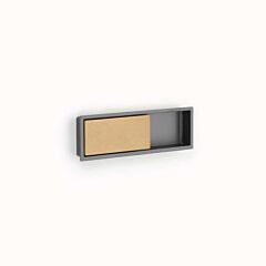 MODO Contemporary 1-7/8" (48mm) Center to Center, 6-1/4" Length, Gun Metal and Signature Satin Brass Recessed Cabinet Pull/ Handle