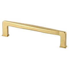 Subtle Surge 5-1/16" (128mm) Center to Center, 5-9/16" (141mm) Overall Length Modern Brushed Gold Cabinet Handle / Pull, Berenson Hardware