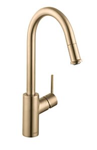 Hansgrohe Talis S² 1.75 GPM 1-Spray Pull-Down HighArc Kitchen Faucet, Brushed Gold Optic