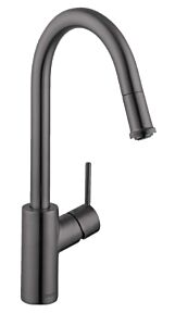 Hansgrohe Talis S² 1.75 GPM 1-Spray Pull-Down HighArc Kitchen Faucet, Brushed Black Chrome