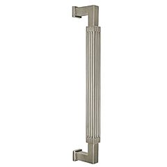 Omnia Ultima III Modern Style 6" (152mm) Center to Center, Overall Length 6-7/16" Lacquered Satin Nickel Plated Cabinet Pull / Handle