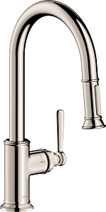 Hansgrohe AXOR Montreux HighArc Kitchen Faucet 2-Spray Pull-Down, 1.75 GPM in Polished Nickel