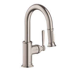 Hansgrohe AXOR Montreux Prep Kitchen Faucet 2-Spray Pull-Down, 1.75 GPM in Steel Optic