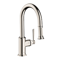 Hansgrohe AXOR Montreux Prep Kitchen Faucet 2-Spray Pull-Down, 1.75 GPM in Polished Nickel