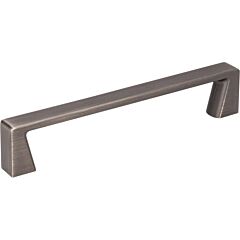 Jeffrey Alexander Boswell Contemporary, Transitional Brushed Pewter 5 Inch (128mm) Center to Center, Overall Length 5-9/16 Inch Cabinet Hardware Pull / Handle