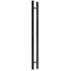 Back-to-Back Square Ladder Handle with Square Mounting Rods, 48" (1219mm) Center to Center, 60" (1525mm) Height, Black and Stainless Steel