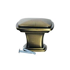 Temple Square Style Rustic Brass Cabinet Hardware Knob, 1-7/32" (31mm) Inch Overall Length home kitchen bathroom cabinet hardware