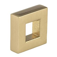 Hollowed Square Style Champagne Bronze Cabinet Hardware Knob, 31/32 (25mm) Inch Overall Length
