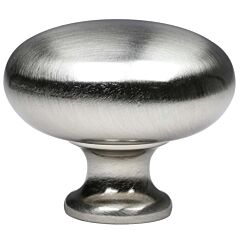 Connery Round Metal Mushroom Knob, Brushed Nickel, 1-1/4" Diameter, 1-1/16" Projection
