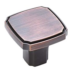 Transitional Brushed Oil Rubbed Bronze Cabinet Hardware Knob, 1-3/8 (35mm) Inch Overall Length