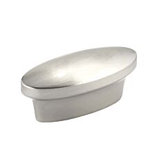 Oblong Style Brushed Nickel Cabinet Hardware Knob, 1-23/32 (44mm) Inch Overall Length