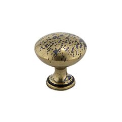 Chandria Freckled Brass Cabinet Hardware Knob, 1-3/16 (30mm) Inch Overall Diameter