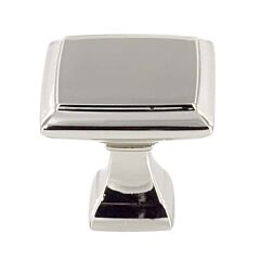 Classic Square Style Polished Nickel Cabinet Hardware Knob, 1-1/2 (38mm) Inch Overall Length