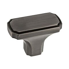 Transitional Antique Nickel Cabinet Hardware Knob, 1-1/16 (43mm) Inch Overall Length