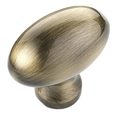 Classic Football Style Rustic Brass Cabinet Hardware Knob, 1-9/16 (40mm) Inch Overall Length