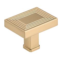 Rectangular Topple Style Champagne Bronze Cabinet Hardware Knob, 1-25/32 (45mm) Inch Overall Length