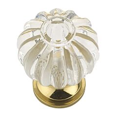 Crystal Clear Acrylic Pumpkin Style Clear Cabinet Hardware Knob, 1-3/32 (28mm) Inch Overall Diameter