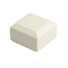 Block Style Cream Cabinet Hardware Knob, 1-5/16 (33mm) Inch Overall Length
