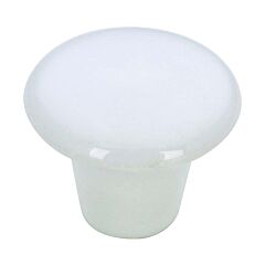 Mushroom Ceramic Style White Cabinet Hardware Knob, 1-1/4 (32mm) Inch Overall Diameter
