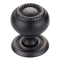 Braided Rope Style Brushed Oil-Rubbed Bronze Cabinet Hardware Knob, 1-1/4 (32mm) Inch Overall Length