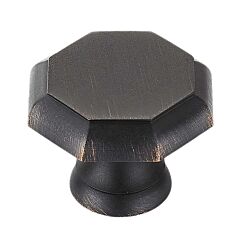 Tortoise Style Brushed Oil Rubbed Bronze Cabinet Hardware Knob, 1-3/16" (30mm) Inch Overall Diameter