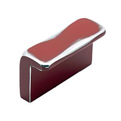 L-Shaped Brushed Metallic Red Cabinet Hardware Knob, 1-21/32 (42mm) Inch Overall Length