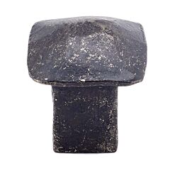 Stonecut Rustic Black Cabinet Hardware Knob, 1-1/32 (26mm) Inch Overall Length