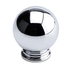 Classic Bead Style Chrome Cabinet Hardware Knob, 1-3/16 (30mm) Inch Overall Diameter