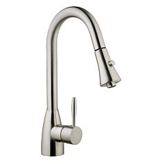 Acqua Single Handle Pull Down Sprayer Kitchen Sink Faucet Brushed Nickel