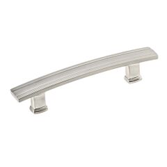 Arched Band Style 3-3/4 Inch (96mm) Center to Center, Overall Length 5-19/32 Inch Brushed Nickel Kitchen Cabinet Pull/Handle