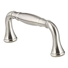 Classic Lux Style 3-25/32" (96mm) Inch Center to Center, Overall Length 4-13/32" Brushed Nickel Cabinet Hardware Pull / Handle
