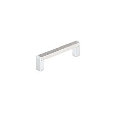 Modern Industrial Bar Style 3-3/4 Inch (96mm) Center to Center, Overall Length 4-9/32 Inch Chrome and Brushed Nickel Kitchen Cabinet Pull/Handle