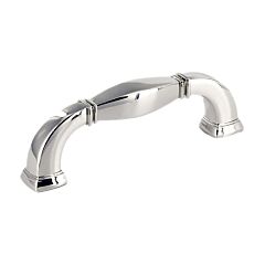Band Indent Style 4 Inch (102mm) Center to Center, Overall Length 4-3/4 Inch Polished Nickel Kitchen Cabinet Pull/Handle