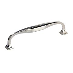 Brooklyn Style 6-5/16 Inch (160mm) Center to Center, Overall Length 6-27/32 Inch Polished Nickel Kitchen Cabinet Pull/Handle